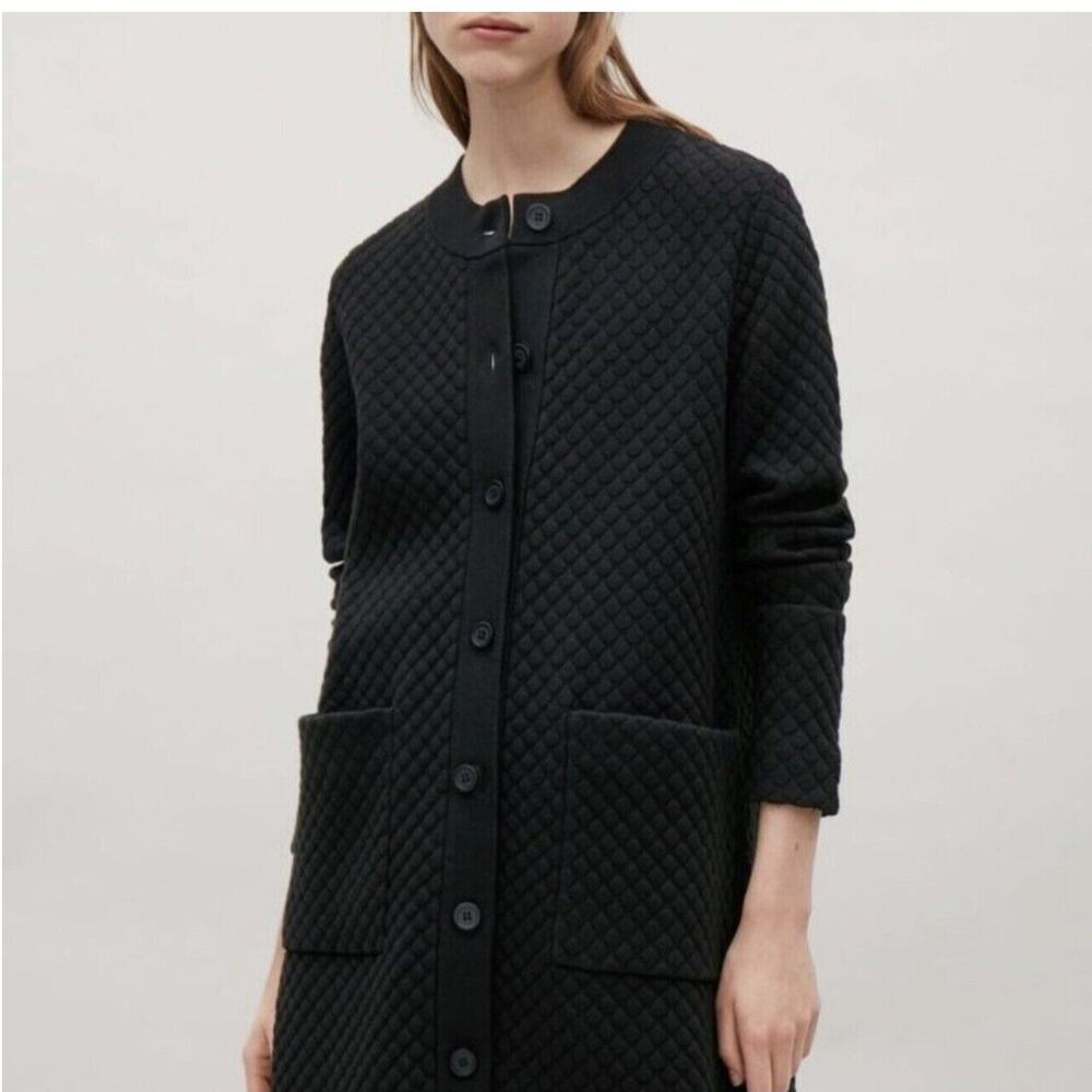 COS Womens Textured Knit Longline Cardigan Sweater Jacket Size S Whimsigoth